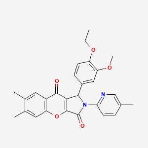 1-(4-Ethoxy-3-methoxyphenyl)-6,7-dimethyl-2-(5-methylpyridin-2-yl)-1,2-dihydrochromeno[2,3-c]pyrrole-3,9-dione