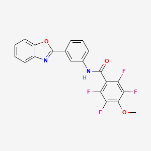 molecular formula C21H12F4N2O3 B11568414 N-[3-(1,3-benzoxazol-2-yl)phenyl]-2,3,5,6-tetrafluoro-4-methoxybenzamide 