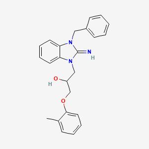 molecular formula C24H25N3O2 B11568437 1-(3-benzyl-2-imino-2,3-dihydro-1H-benzimidazol-1-yl)-3-(2-methylphenoxy)propan-2-ol 