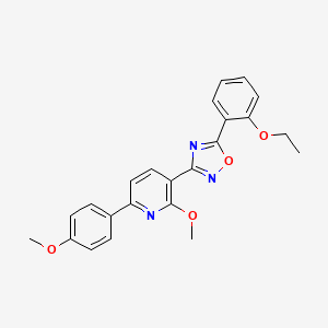 molecular formula C23H21N3O4 B11568456 3-[5-(2-Ethoxyphenyl)-1,2,4-oxadiazol-3-yl]-2-methoxy-6-(4-methoxyphenyl)pyridine 