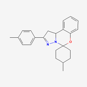 molecular formula C23H26N2O B11568464 4-Methyl-2'-(4-methylphenyl)-1',10b'-dihydrospiro[cyclohexane-1,5'-pyrazolo[1,5-c][1,3]benzoxazine] 