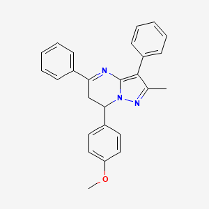 molecular formula C26H23N3O B11568480 7-(4-Methoxyphenyl)-2-methyl-3,5-diphenyl-6,7-dihydropyrazolo[1,5-a]pyrimidine 