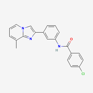 4-Chloro-N-(3-{8-methylimidazo[1,2-A]pyridin-2-YL}phenyl)benzamide