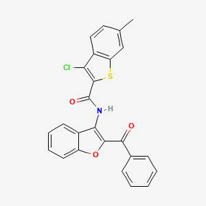 N-(2-benzoyl-1-benzofuran-3-yl)-3-chloro-6-methyl-1-benzothiophene-2-carboxamide