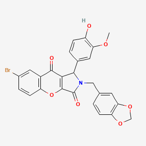 2-(1,3-Benzodioxol-5-ylmethyl)-7-bromo-1-(4-hydroxy-3-methoxyphenyl)-1,2-dihydrochromeno[2,3-c]pyrrole-3,9-dione