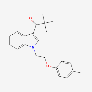 molecular formula C22H25NO2 B11568539 2,2-dimethyl-1-{1-[2-(4-methylphenoxy)ethyl]-1H-indol-3-yl}propan-1-one 