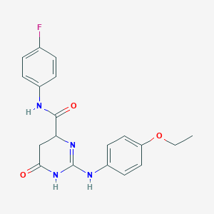 molecular formula C19H19FN4O3 B11568542 2-[(4-ethoxyphenyl)amino]-N-(4-fluorophenyl)-6-oxo-3,4,5,6-tetrahydropyrimidine-4-carboxamide 