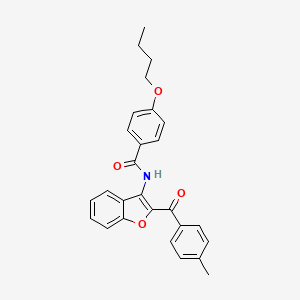 molecular formula C27H25NO4 B11568548 4-butoxy-N-[2-(4-methylbenzoyl)-1-benzofuran-3-yl]benzamide 