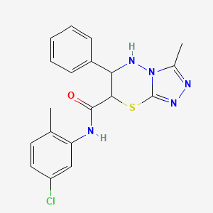 molecular formula C19H18ClN5OS B11568552 N-(5-chloro-2-methylphenyl)-3-methyl-6-phenyl-6,7-dihydro-5H-[1,2,4]triazolo[3,4-b][1,3,4]thiadiazine-7-carboxamide 