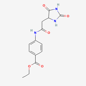 Ethyl 4-{[(2,5-dioxoimidazolidin-4-yl)acetyl]amino}benzoate