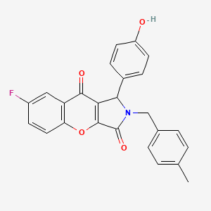 molecular formula C25H18FNO4 B11568594 7-Fluoro-1-(4-hydroxyphenyl)-2-(4-methylbenzyl)-1,2-dihydrochromeno[2,3-c]pyrrole-3,9-dione 