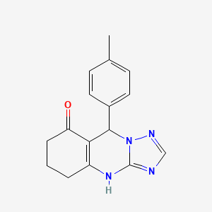 molecular formula C16H16N4O B11568611 9-(4-methylphenyl)-5,6,7,9-tetrahydro[1,2,4]triazolo[5,1-b]quinazolin-8(4H)-one 