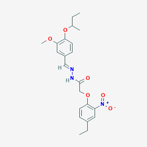 molecular formula C22H27N3O6 B11568619 N'-[(E)-[4-(Butan-2-yloxy)-3-methoxyphenyl]methylidene]-2-(4-ethyl-2-nitrophenoxy)acetohydrazide 