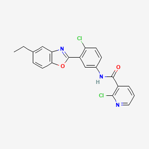 molecular formula C21H15Cl2N3O2 B11568623 2-chloro-N-[4-chloro-3-(5-ethyl-1,3-benzoxazol-2-yl)phenyl]pyridine-3-carboxamide 