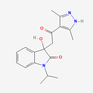 3-[2-(3,5-dimethyl-1H-pyrazol-4-yl)-2-oxoethyl]-3-hydroxy-1-(propan-2-yl)-1,3-dihydro-2H-indol-2-one