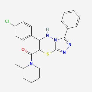 [6-(4-chlorophenyl)-3-phenyl-6,7-dihydro-5H-[1,2,4]triazolo[3,4-b][1,3,4]thiadiazin-7-yl](2-methylpiperidin-1-yl)methanone