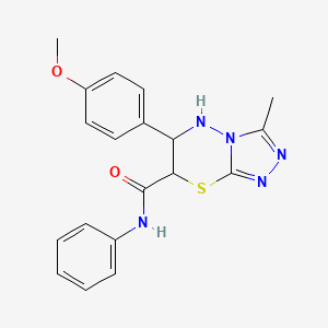 molecular formula C19H19N5O2S B11568655 6-(4-methoxyphenyl)-3-methyl-N-phenyl-6,7-dihydro-5H-[1,2,4]triazolo[3,4-b][1,3,4]thiadiazine-7-carboxamide 