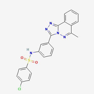 molecular formula C22H16ClN5O2S B11568656 4-chloro-N-[3-(6-methyl[1,2,4]triazolo[3,4-a]phthalazin-3-yl)phenyl]benzenesulfonamide 