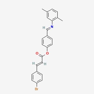 4-[(E)-[(2,5-Dimethylphenyl)imino]methyl]phenyl (2E)-3-(4-bromophenyl)prop-2-enoate