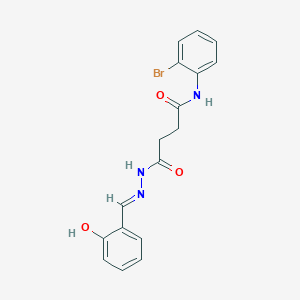 molecular formula C17H16BrN3O3 B11568686 N-(2-bromophenyl)-4-[(2E)-2-(2-hydroxybenzylidene)hydrazinyl]-4-oxobutanamide 