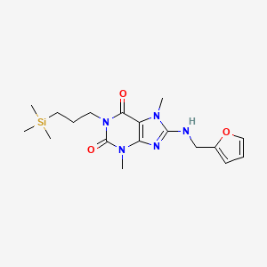 8-[(furan-2-ylmethyl)amino]-3,7-dimethyl-1-[3-(trimethylsilyl)propyl]-3,7-dihydro-1H-purine-2,6-dione