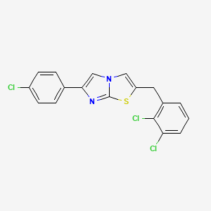 molecular formula C18H11Cl3N2S B11568694 6-(4-Chlorophenyl)-2-(2,3-dichlorobenzyl)imidazo[2,1-b][1,3]thiazole 