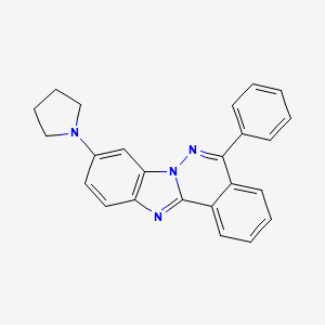 molecular formula C24H20N4 B11568745 5-Phenyl-9-(pyrrolidin-1-yl)benzimidazo[2,1-a]phthalazine 