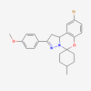 9'-Bromo-2'-(4-methoxyphenyl)-4-methyl-1',10b'-dihydrospiro[cyclohexane-1,5'-pyrazolo[1,5-c][1,3]benzoxazine]