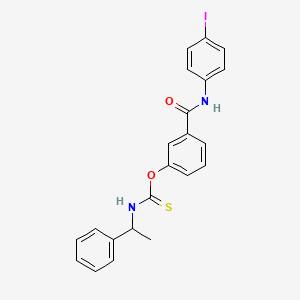 molecular formula C22H19IN2O2S B11568857 O-{3-[(4-iodophenyl)carbamoyl]phenyl} (1-phenylethyl)carbamothioate 