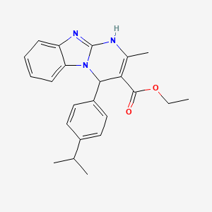 molecular formula C23H25N3O2 B11568874 Ethyl 2-methyl-4-[4-(propan-2-yl)phenyl]-1,4-dihydropyrimido[1,2-a]benzimidazole-3-carboxylate 