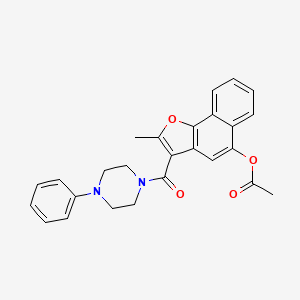 molecular formula C26H24N2O4 B11568881 2-Methyl-3-[(4-phenylpiperazin-1-yl)carbonyl]naphtho[1,2-b]furan-5-yl acetate 