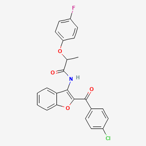 N-[2-(4-chlorobenzoyl)-1-benzofuran-3-yl]-2-(4-fluorophenoxy)propanamide