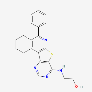 2-[(8-phenyl-11-thia-9,14,16-triazatetracyclo[8.7.0.02,7.012,17]heptadeca-1,7,9,12,14,16-hexaen-13-yl)amino]ethanol