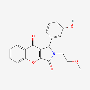 molecular formula C20H17NO5 B11568916 1-(3-Hydroxyphenyl)-2-(2-methoxyethyl)-1,2-dihydrochromeno[2,3-c]pyrrole-3,9-dione 