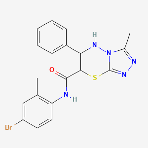 molecular formula C19H18BrN5OS B11568928 N-(4-bromo-2-methylphenyl)-3-methyl-6-phenyl-6,7-dihydro-5H-[1,2,4]triazolo[3,4-b][1,3,4]thiadiazine-7-carboxamide 