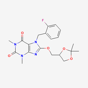 8-[(2,2-dimethyl-1,3-dioxolan-4-yl)methoxy]-7-(2-fluorobenzyl)-1,3-dimethyl-3,7-dihydro-1H-purine-2,6-dione