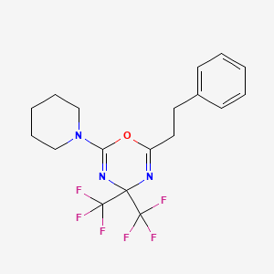 molecular formula C18H19F6N3O B11568993 2-(2-phenylethyl)-6-(piperidin-1-yl)-4,4-bis(trifluoromethyl)-4H-1,3,5-oxadiazine 