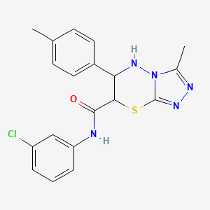 molecular formula C19H18ClN5OS B11569026 N-(3-chlorophenyl)-3-methyl-6-(4-methylphenyl)-6,7-dihydro-5H-[1,2,4]triazolo[3,4-b][1,3,4]thiadiazine-7-carboxamide 