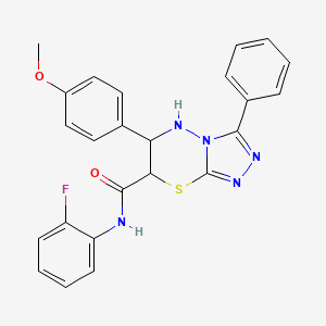 molecular formula C24H20FN5O2S B11569047 N-(2-fluorophenyl)-6-(4-methoxyphenyl)-3-phenyl-6,7-dihydro-5H-[1,2,4]triazolo[3,4-b][1,3,4]thiadiazine-7-carboxamide 