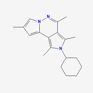 4-cyclohexyl-3,5,7,11-tetramethyl-4,8,9-triazatricyclo[7.3.0.02,6]dodeca-1(12),2,5,7,10-pentaene