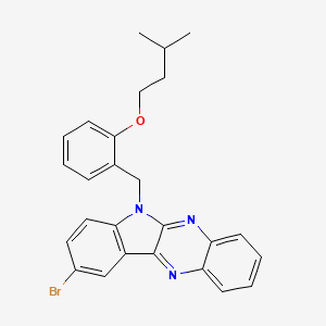 molecular formula C26H24BrN3O B11569066 9-bromo-6-[2-(3-methylbutoxy)benzyl]-6H-indolo[2,3-b]quinoxaline 