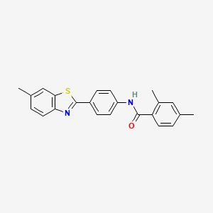 2,4-dimethyl-N-[4-(6-methyl-1,3-benzothiazol-2-yl)phenyl]benzamide