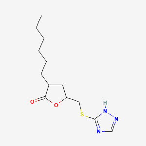 3-Hexyl-5-(4H-[1,2,4]triazol-3-ylsulfanylmethyl)-dihydro-furan-2-one