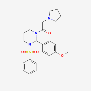 1-[2-(4-methoxyphenyl)-3-[(4-methylphenyl)sulfonyl]tetrahydropyrimidin-1(2H)-yl]-2-(pyrrolidin-1-yl)ethanone