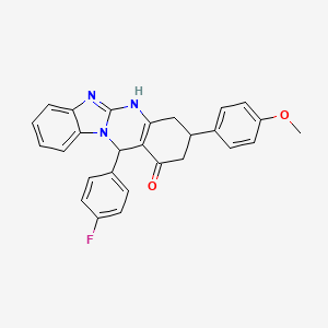 12-(4-fluorophenyl)-3-(4-methoxyphenyl)-3,4,5,12-tetrahydrobenzimidazo[2,1-b]quinazolin-1(2H)-one