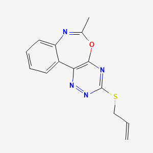 molecular formula C14H12N4OS B11569134 6-Methyl-3-(prop-2-en-1-ylsulfanyl)[1,2,4]triazino[5,6-d][3,1]benzoxazepine 