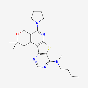 N-butyl-N,4,4-trimethyl-8-pyrrolidin-1-yl-5-oxa-11-thia-9,14,16-triazatetracyclo[8.7.0.02,7.012,17]heptadeca-1(10),2(7),8,12(17),13,15-hexaen-13-amine