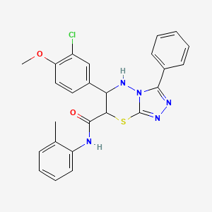 6-(3-chloro-4-methoxyphenyl)-N-(2-methylphenyl)-3-phenyl-6,7-dihydro-5H-[1,2,4]triazolo[3,4-b][1,3,4]thiadiazine-7-carboxamide