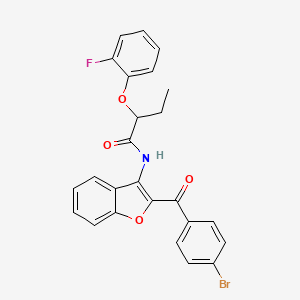 molecular formula C25H19BrFNO4 B11569184 N-[2-(4-bromobenzoyl)-1-benzofuran-3-yl]-2-(2-fluorophenoxy)butanamide 