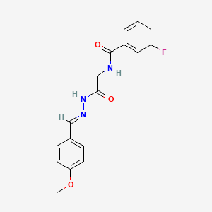 3-Fluoro-N-({N'-[(E)-(4-methoxyphenyl)methylidene]hydrazinecarbonyl}methyl)benzamide